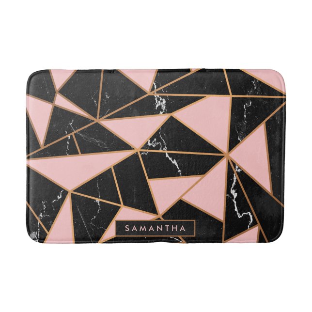 Pink Marble Mosaic Bath Mat (Front)