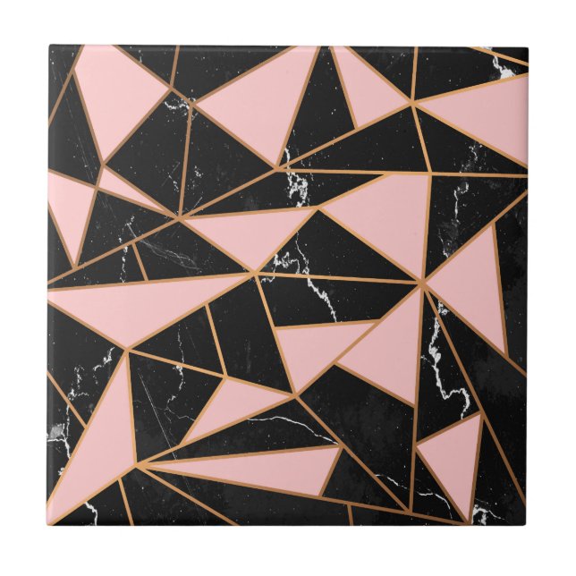 Pink Marble Mosaic Ceramic Tile (Front)