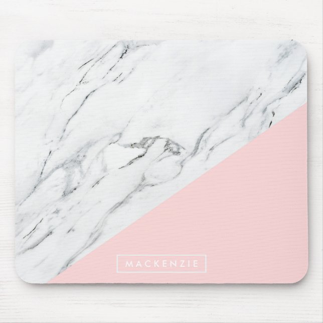 Pink & Marble Mouse Pad (Front)