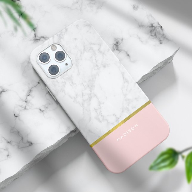 Pink Marble Pattern and Faux Gold Foil Case-Mate iPhone Case (Creator Uploaded)