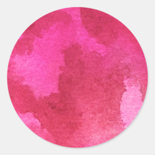 Pink Marble Pattern Gradient Watercolor Art Classic Round Sticker