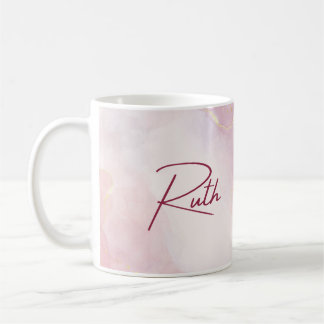 Pink Marble Personalised Name Mug