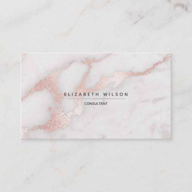 pink marble professional elegant business card (Front)