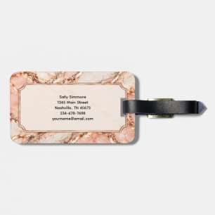 Pink Marble Rose Gold Pattern Luggage Tag
