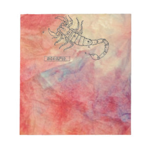 Pink Marble Scorpio Notepad
