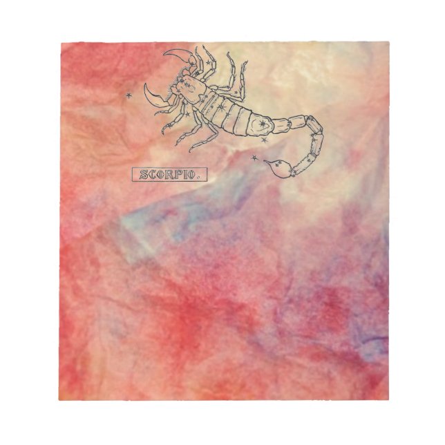 Pink Marble Scorpio Notepad (Front)