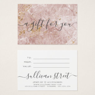 Pink Marble Small Business Gift Certificate
