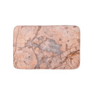 Pink Marble Stone With Grey Bath Mat