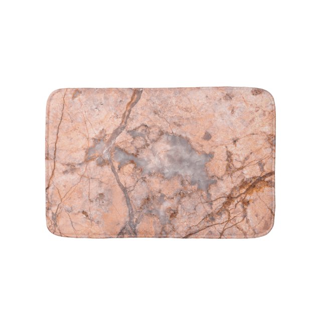 Pink Marble Stone With Grey Bath Mat (Front)