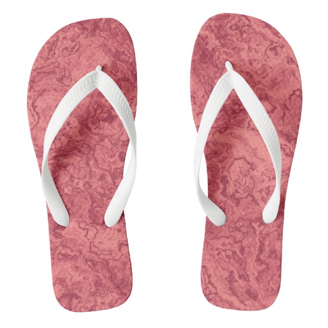 pink Marble Swirl Abstract Thongs (Footbed)