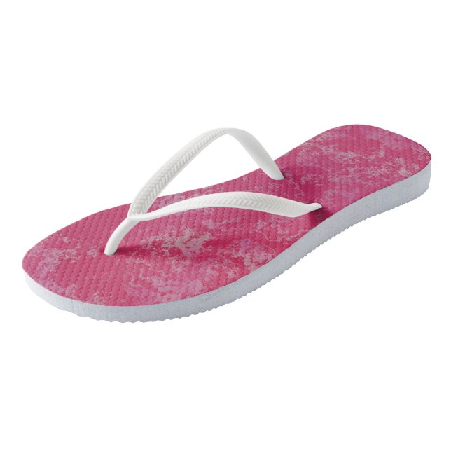 pink Marble Swirl Abstract Thongs (Angled)