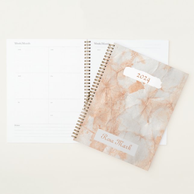 Pink Marble Swirl Customised Planner (Display)