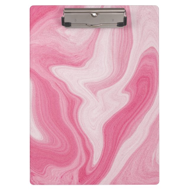 Pink Marble Swirl Pattern – Aesthetic Abstract  Clipboard (Front)