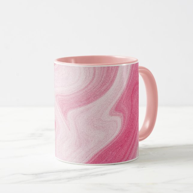 Pink Marble Swirl Pattern – Aesthetic Abstract  Mug (Front Right)