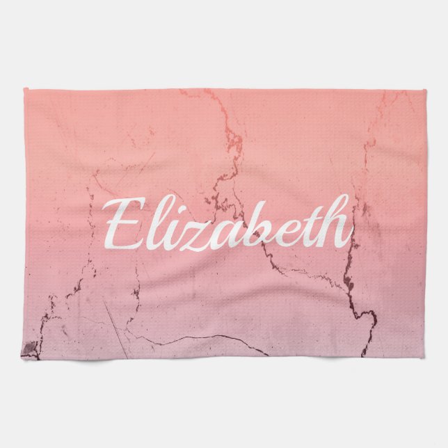 Pink Marble Tea Towel (Horizontal)