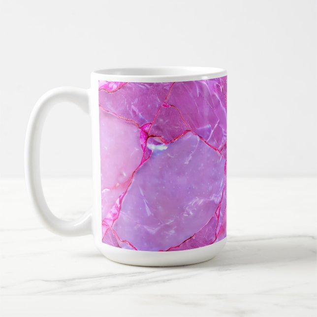 Pink Marble Texture, Marble Effect Coffee Mug (Left)