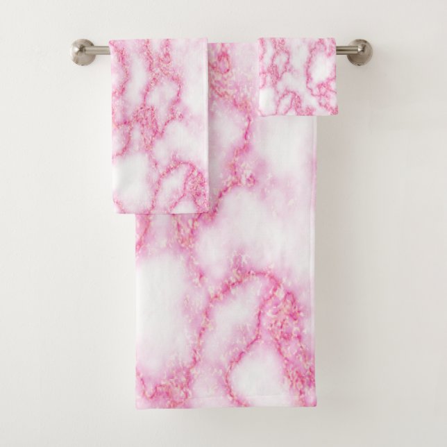 Pink Marble Towel Set (Insitu)