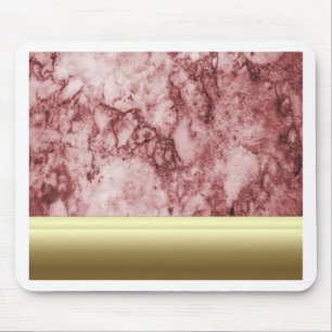 Pink Marble with golden stripes Mouse Pad