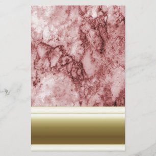 Pink Marble with golden stripes Stationery