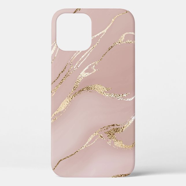Pink marble with golden veins Case-Mate iPhone case (Back)