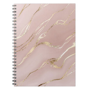 Pink marble with golden veins notebook