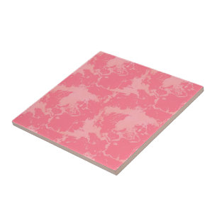 Pink Marbled Cloud abstract Ceramic Tile