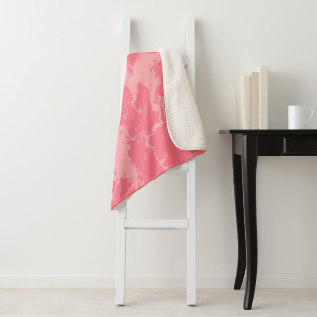 Pink Marbled Cloud abstract Sherpa Blanket (In Situ)
