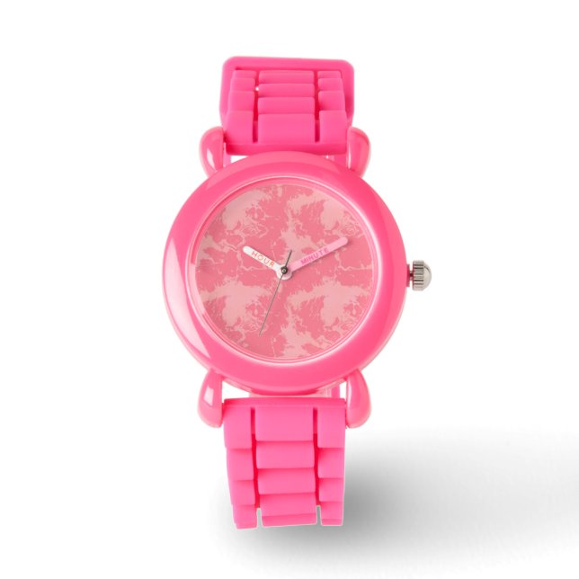 Pink Marbled Cloud abstract Watch (Front)