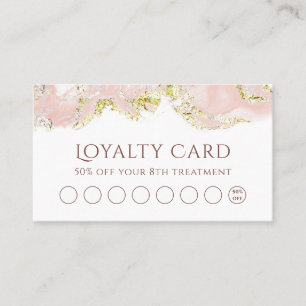pink marbling design loyalty card