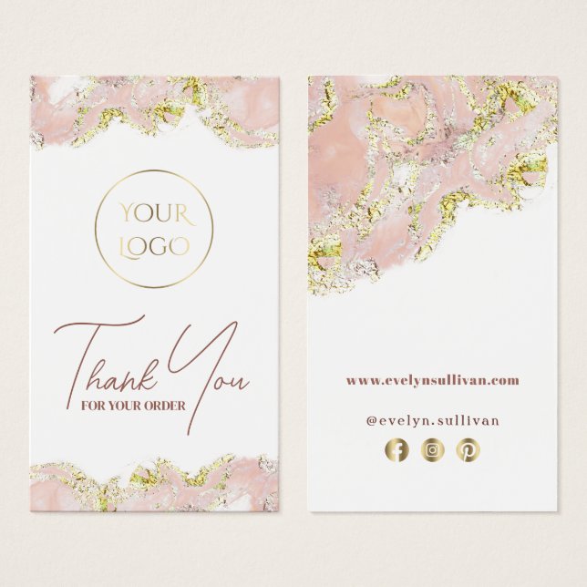 Pink marbling design package insert (Front & Back)
