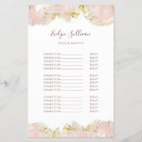 Pink marbling design price list flyer