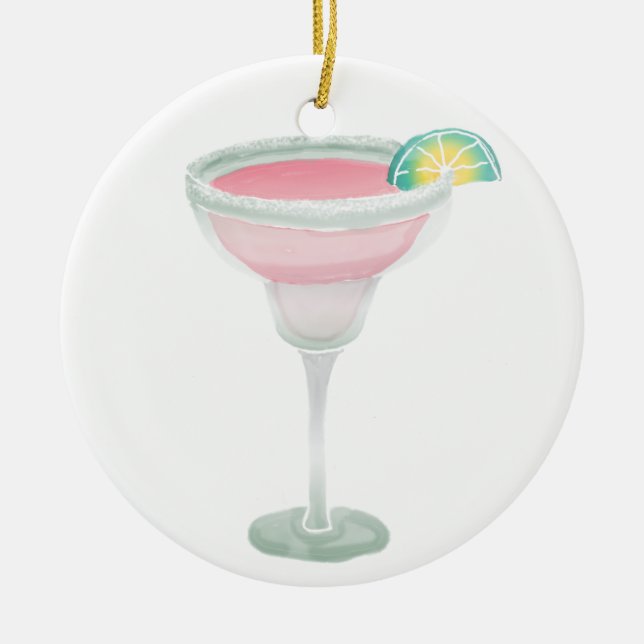 Pink Margarita Ceramic Tree Decoration (Front)