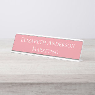 Pink Marketing Manager Desk Name Plate