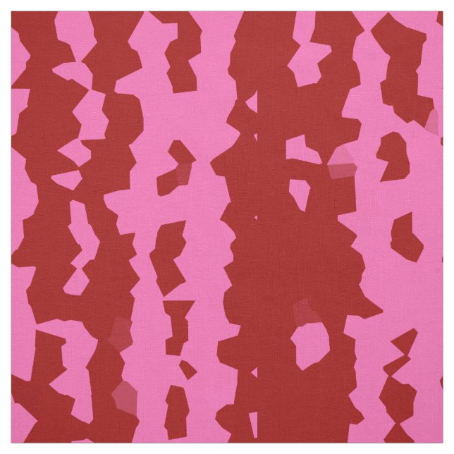 Pink Maroon Red Irregular Abstract Design  Fabric (Swatch)
