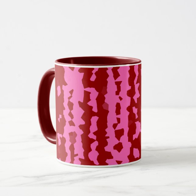 Pink Maroon Red Irregular Abstract Design  Mug (Front Left)