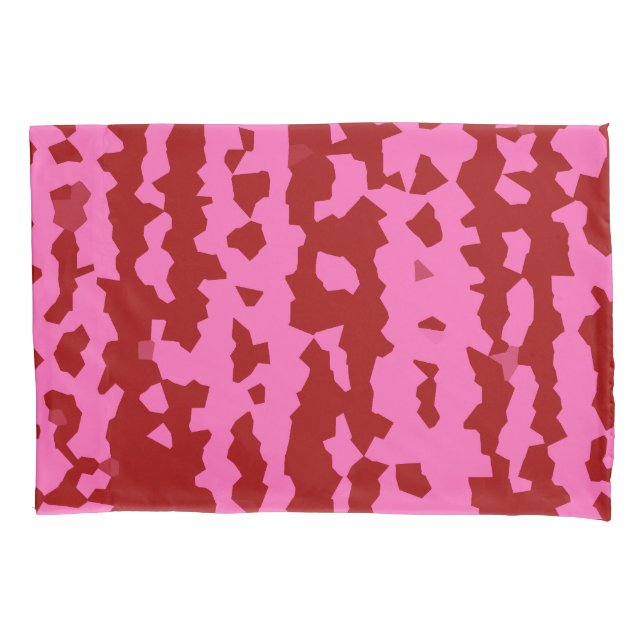 Pink Maroon Red Irregular Abstract Design  Pillowcase (Front)