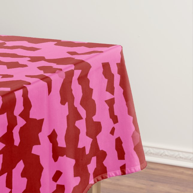 Pink Maroon Red Irregular Abstract Design  Tablecloth (In Situ)