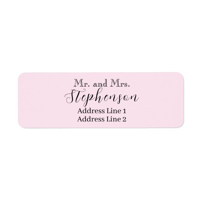 Pink Married Couple Return Address Labels (Front)