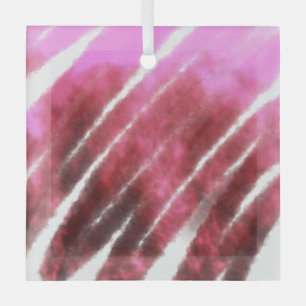 Pink marron watercolor abstract splashes pattern s glass tree decoration