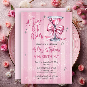 Pink Martini A Tini Bit Older 50th Birthday Party Invitation