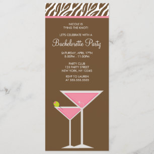 Pink Martini Bachelorette Party Invitation
