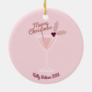 Pink Martini Christmas Ceramic Tree Decoration