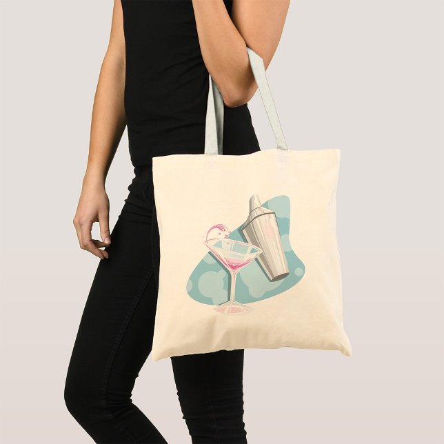 Pink Martini Cocktail and Silver Shaker Tote Bag (Creator Uploaded)