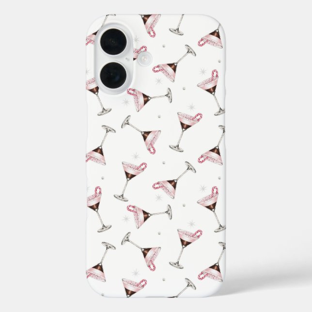 Pink Martini Cocktail Pattern Festive Holiday  Case-Mate iPhone Case (Back)