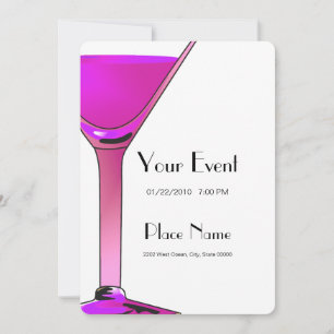 Pink Martini Cocktails Invitation Template 2