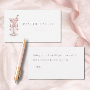 Pink Martini Girl Baby Shower Diaper Raffle Ticket Enclosure Card