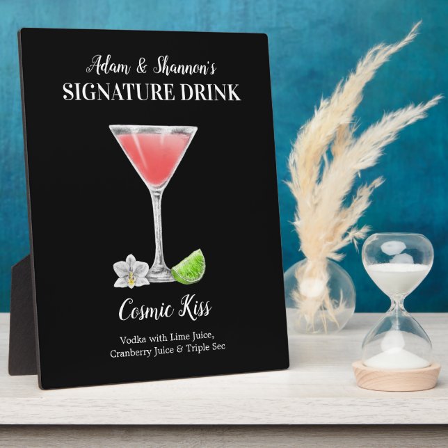 Pink Martini • PERSONALIZE this Signature Drink Plaque (Side)