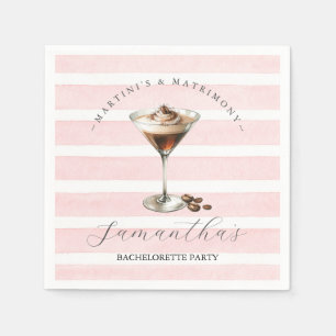 Pink Martinis and Matrimony Cocktail Napkin