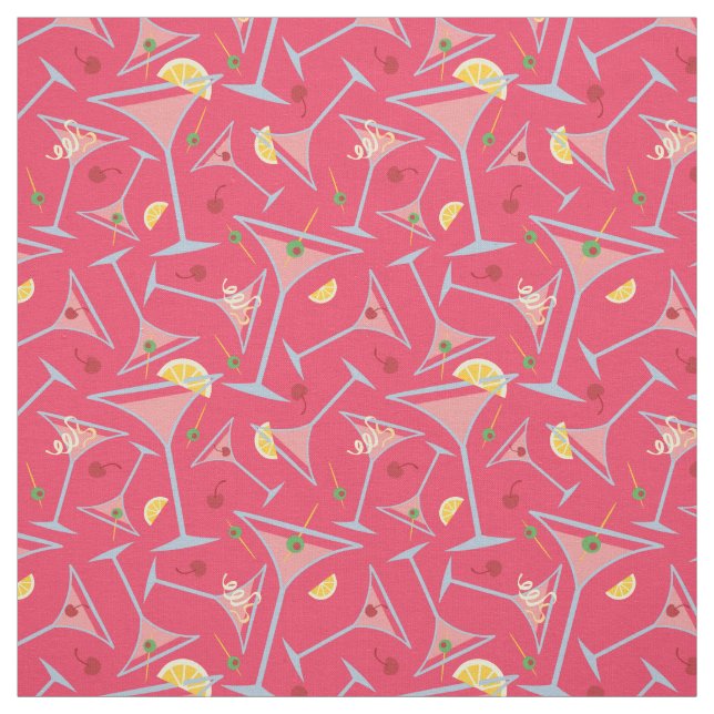 Pink Martinis Fabric (Swatch)