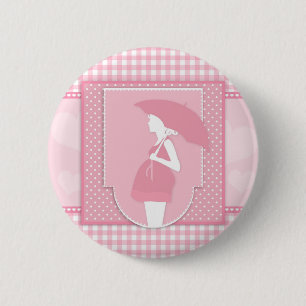 pink maternity 6 cm round badge